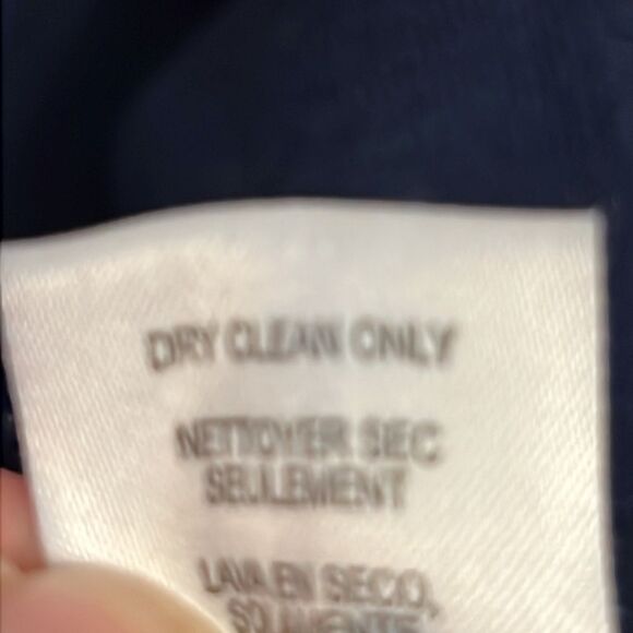 WORTH Navy Blue Wool Sweater Dress with Gold Buttons - Size Small - Picture 12 of 12